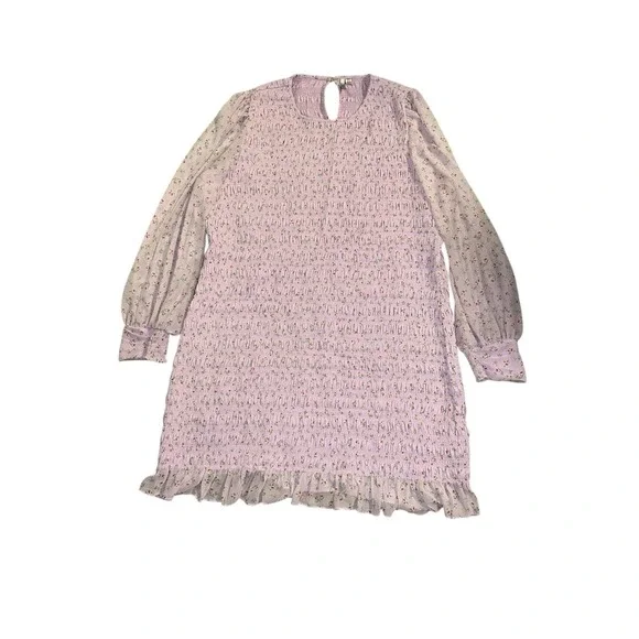 Ever New Lilac Dress US Size 20 Feminine Ruffle Purple Paisley Wedding Garden - Picture 2 of 8